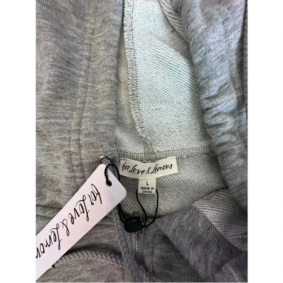 For Love & Lemons Gray Long Sleeve Front Zip Hooded Romper Size Large - Picture 4 of 5